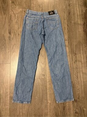 Versace Plain Classic Light Blue Men's Straight-Leg Jeans